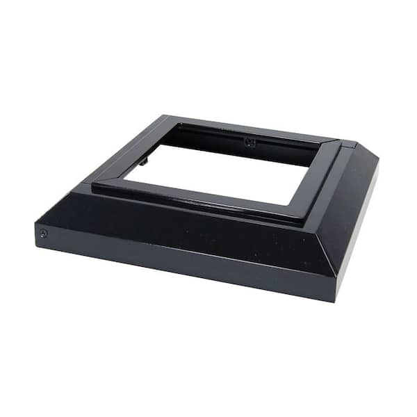 Fortress Accents 5 in. x 5 in. Gloss Black Aluminum Deck Post Base Cover