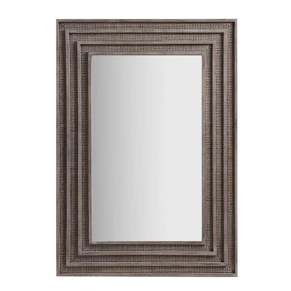 MARTHA STEWART Naomi 24 in. W x 34 in. H Gray Wall Mirror