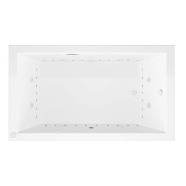 Sapphire Diamond Series 5 ft. Left Drain Rectangular Drop-in Whirlpool and Air Bath Tub in White