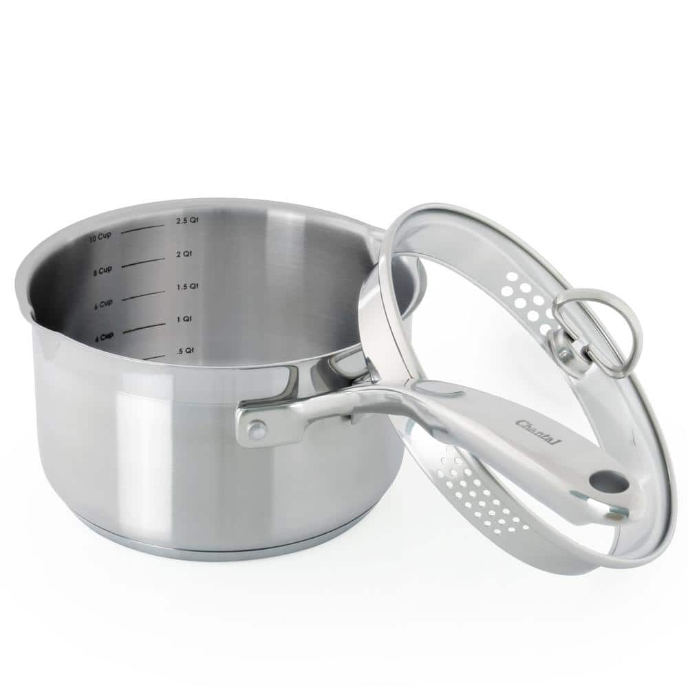 Wear Ever 1.5 Quart Dual Pour Spout Stainless Steel Sauce Pan With Strainer  Lid