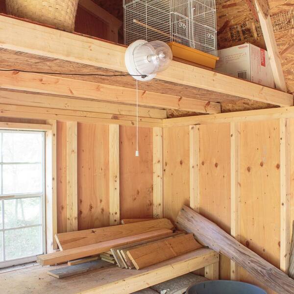 Solar Shed Light With Pull Cord - Waterproof LED Hanging Light For Garage, Barn, Gazebo Outdoor Use
