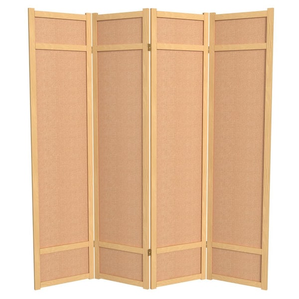 6 ft. Natural 4-Panel Room Divider