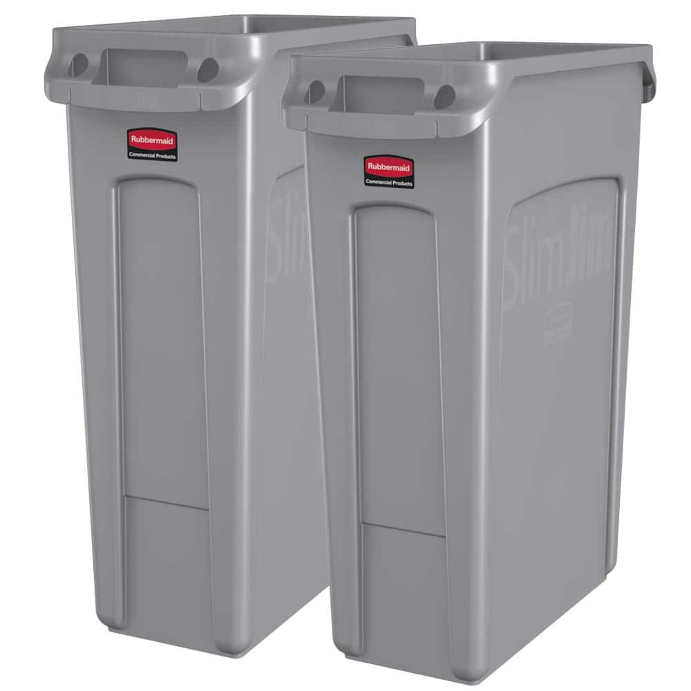 Slim Jim 23 Gal. Gray Vented Trash Can (2-Pack) price history on PriceWatchPro