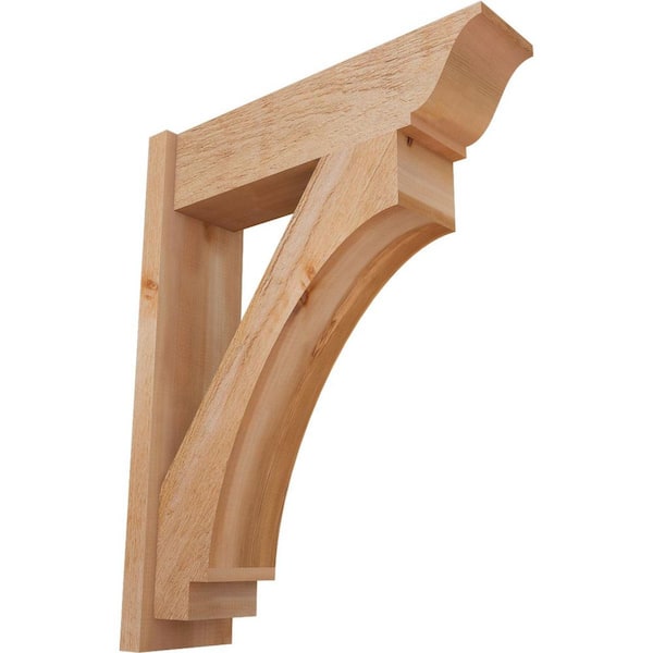 Ekena Millwork 8 in. x 36 in. x 28 in. Imperial Traditional Rough Sawn Western Red Cedar Outlooker