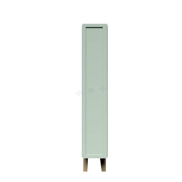 Slim Shaker Assembled 6 in. W x 34.5 in. H x 24 in. D Spice Base Kitchen Cabinet in Green