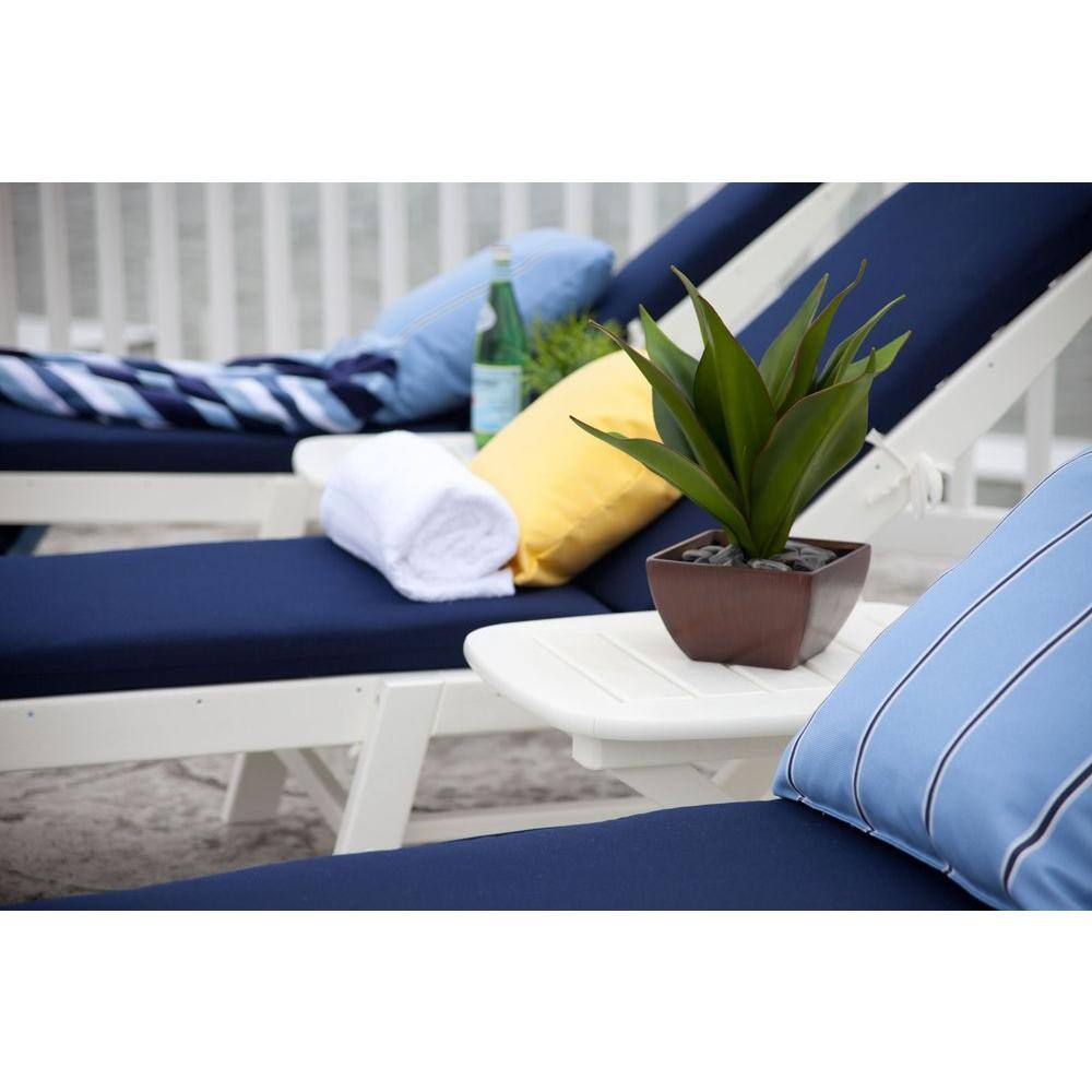 Nautical Slate Gray Armless Wheeled Beach Lounger
