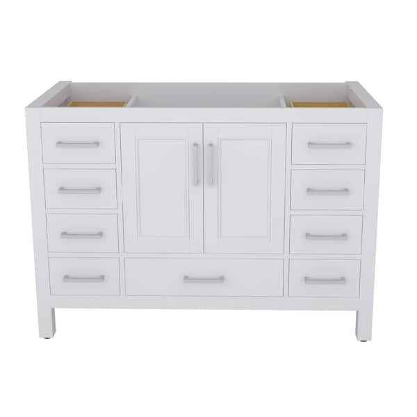 CASAINC 47.24 in. W x 21.65 in. D x 33.54 in. H Freestanding Bath Vanity Cabinet without Top in White