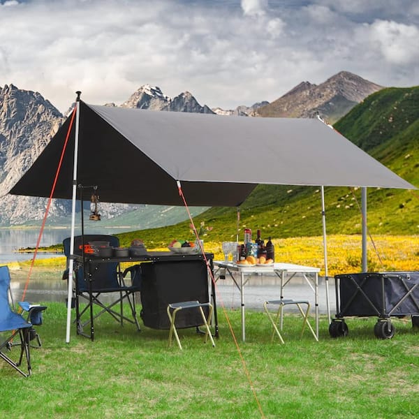 Angel Sar 90 in. Aluminum Lightweight Adjustable Camping Tarp