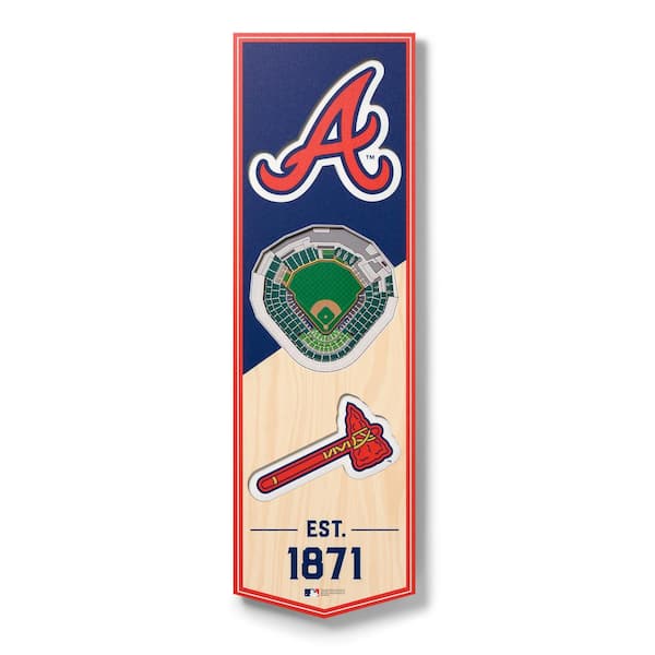 YouTheFan MLB Atlanta Braves 6 in. x 19 in. 3D Stadium Banner