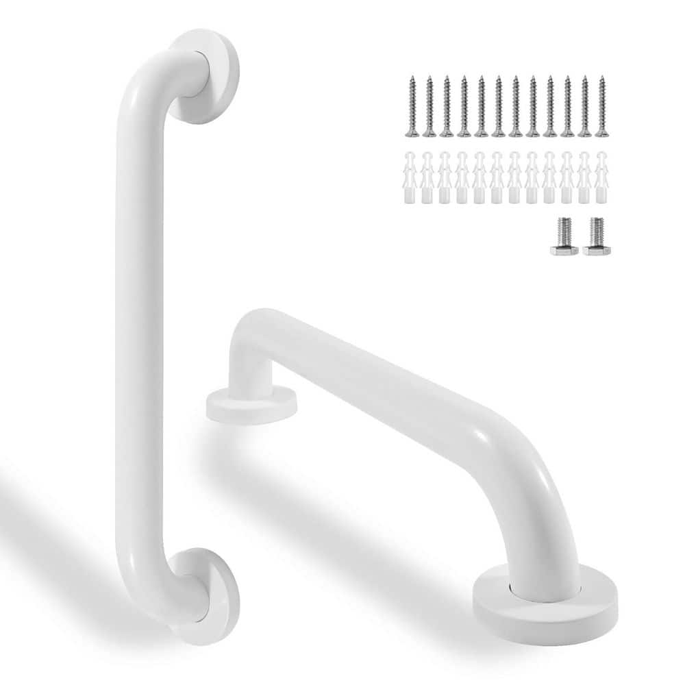 2-Pack 16 in. x 1.25 in. Concealed Screw Wall Mounted Safety Grab Bar in White for Bathtubs and Showers price history on PriceWatchPro