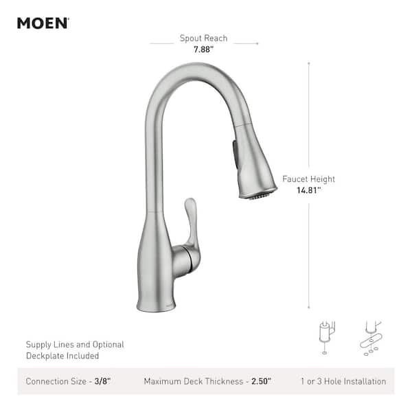 MOEN Kaden Single-Handle Pull-Down Sprayer Kitchen Faucet with