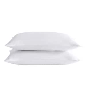 Solid Satin 2-Piece White Microfiber Standard Pillowcase Pair