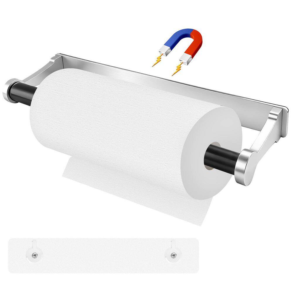 Magnetic Self-Adhesive Silver Aluminum Paper Towel Holder for Kitchen Cabinet Refrigerator Bathroom RV Garage price history on PriceWatchPro