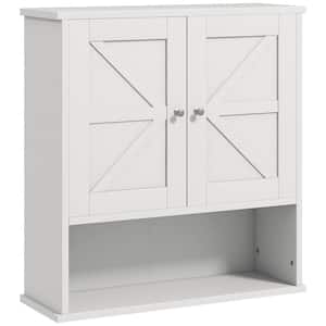 23 in. W x 24 in. H Rectangular White Medicine Cabinet without Mirror with Open Shelf, Surface Mount Cabinet