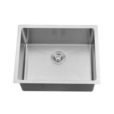 18-Gauge Stainless Steel 23 in. Single Bowl Undermount Kitchen Sink in Nickel