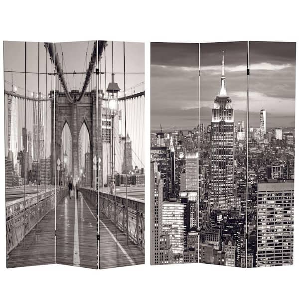 Oriental Furniture New York 6 ft. Printed 3-Panel Room Divider