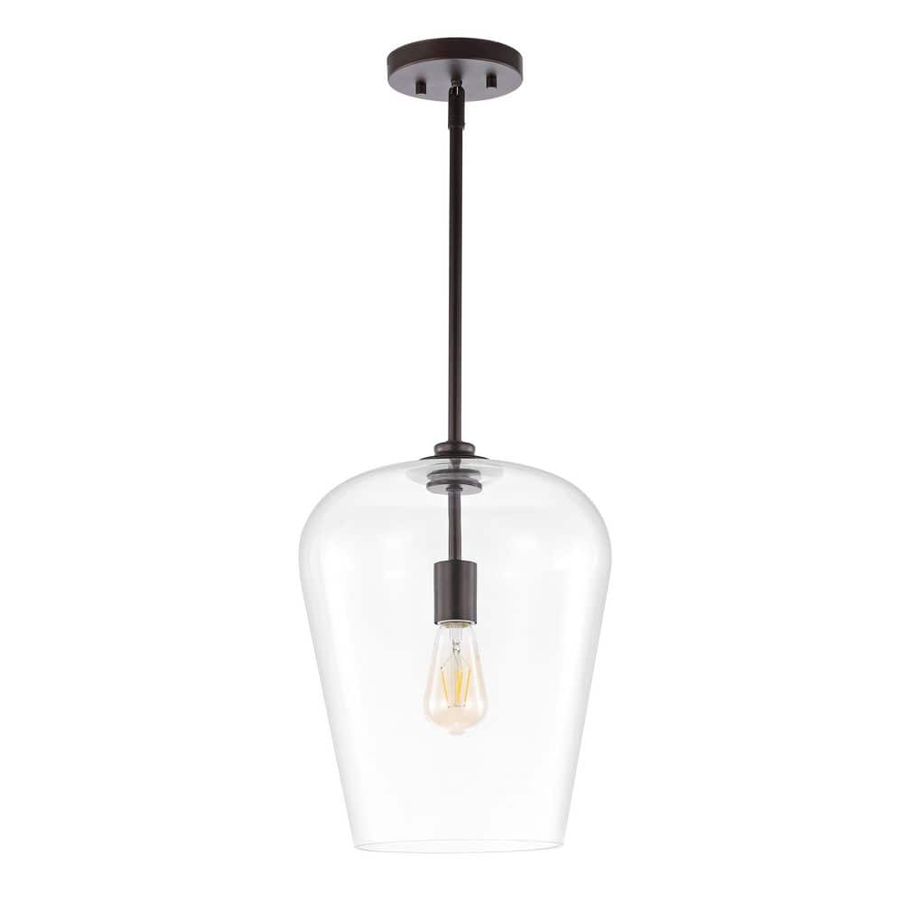 Hayes 11.25" Oil-Rubbed Bronze Industrial Farmhouse LED Pendant