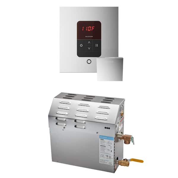 MS 15 kW (15000 W) Steam Shower Generator Package with square iTempo Control in Polished Chrome