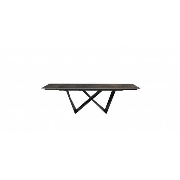HomeRoots Danielle 30 in. Black Ceramic Metal Dining Table