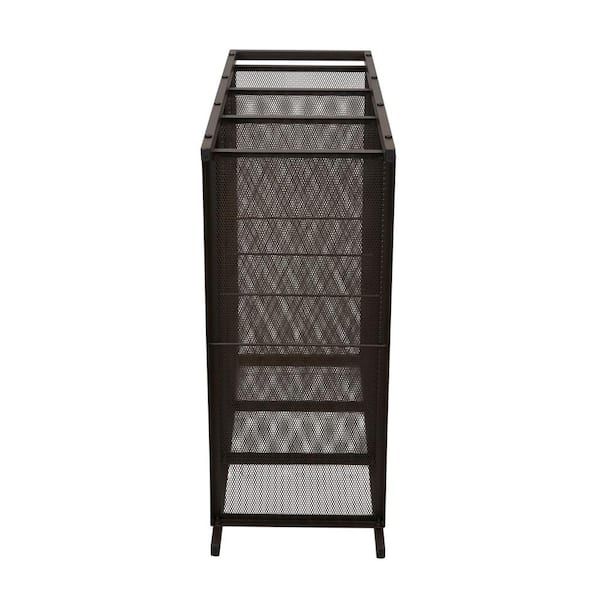 32.4 in. H 24-Pair Brown Metal Shoe Rack