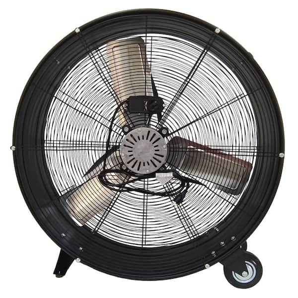 30 in. High Velocity Drum Fan, Heavy Duty Metal Fan in Black