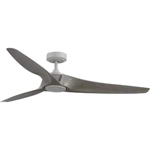 Manvel 60 in. Indoor/Outdoor Cottage White Urban Industrial Ceiling Fan with Remote Included for Living Room