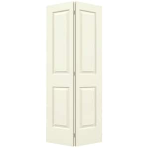36 in. x 80 in. Cambridge Vanilla Painted Smooth Molded Composite Closet Bi-fold Door