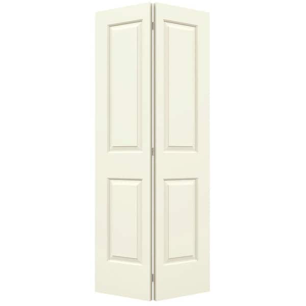 JELD-WEN 36 in. x 80 in. Cambridge Vanilla Painted Smooth Molded Composite Closet Bi-fold Door