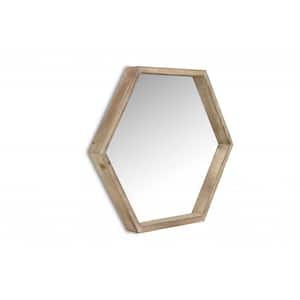 23.5 in. x 2.5 in. Classic Irregular Framed Brown Vanity Mirror