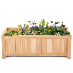 27.5 in. L x 12 in. W x 10 in. H Outdoor Wood Planter Raised Garden Bed Elevated Planter Box Kit