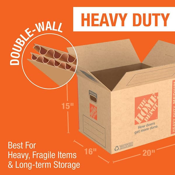 Medium Heavy Duty Moving, Shipping, Storage Box with Handles