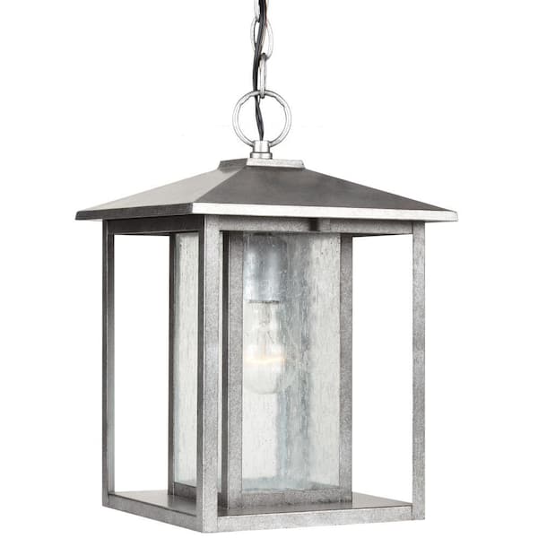 Generation Lighting Hunnington 1-Light Outdoor Weathered Pewter Hanging Pendant Fixture