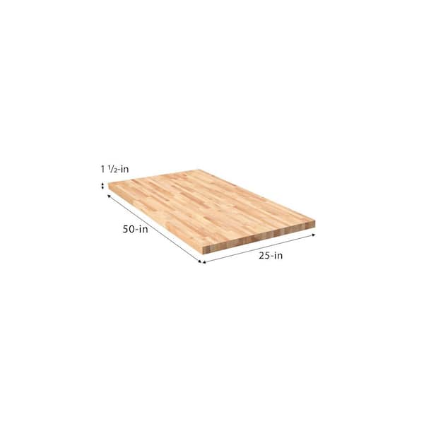 4 ft. L x 25 in. D Unfinished Maple Butcher Block Standard Countertop in With Square Edge