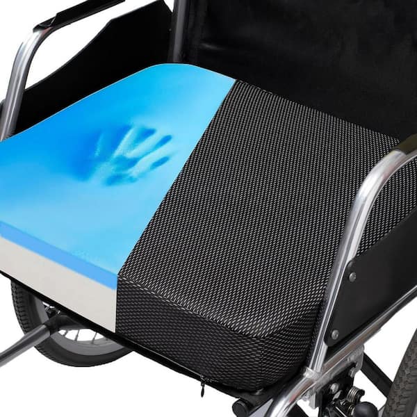 Wudkey 18 in. x 16 in. x 3 in. Black Wheelchair Cushion, Ifoam Gel