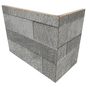 Holden Gray 7.87 in. x 3.93 in. x 5.90 in. Textured Porcelain Wall Outside Corner Piece (0.48 Sq. Ft. / Each)