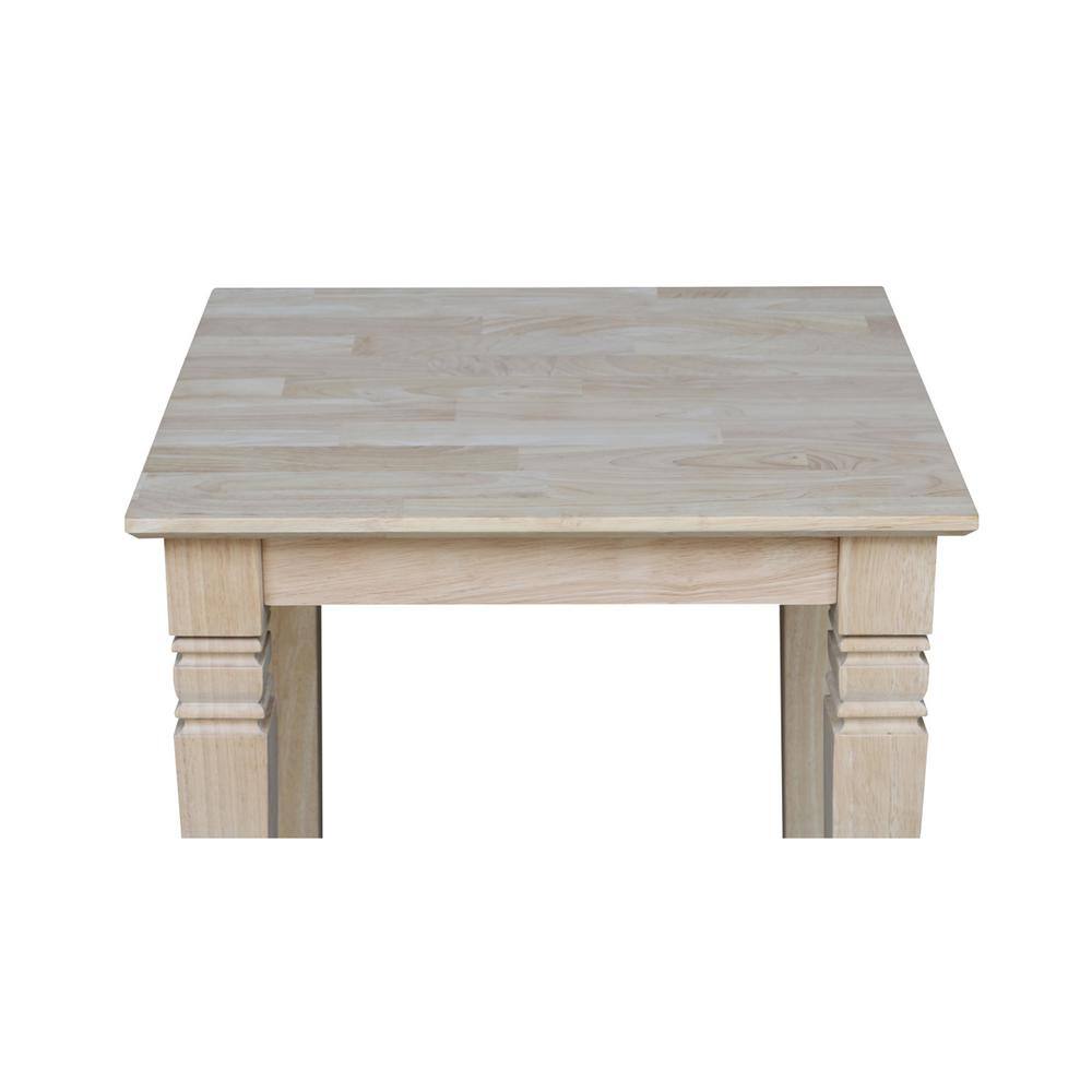 Classic Unfinished Parawood Java Square End Table