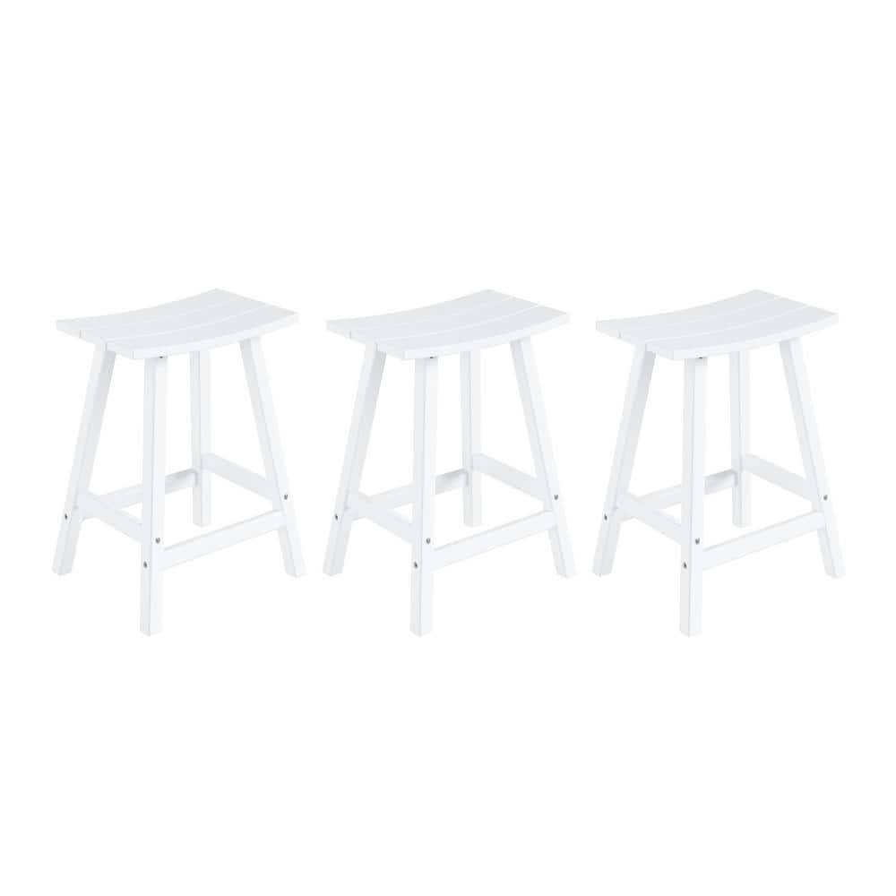 Westin Furniture Franklin White 24 in. HDPE Plastic Outdoor Patio