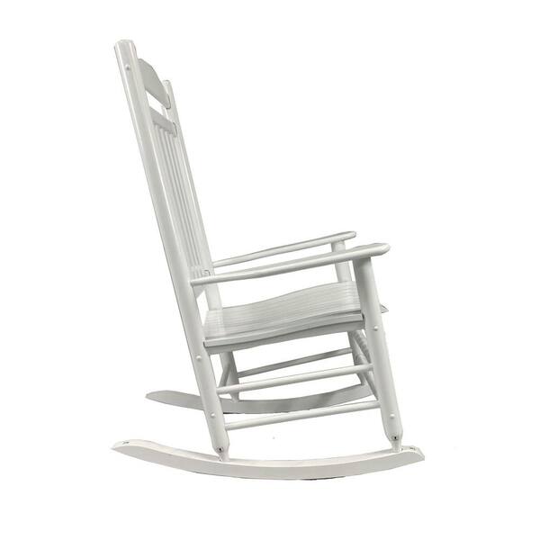 Hampton Bay Patio White Wood Outdoor Rocking Chair Rocker-04 The