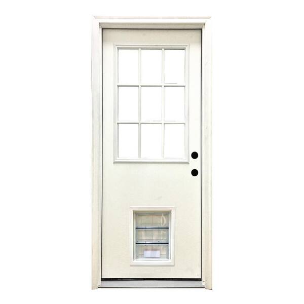 exterior door with built in pet door home depot