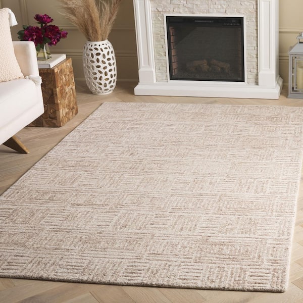 Ebony 5 ft. x 8 ft. Ivory/Brown Geometric Area Rug