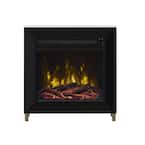 23.63 in. Wall Mantel Freestanding Electric Fireplace in Black
