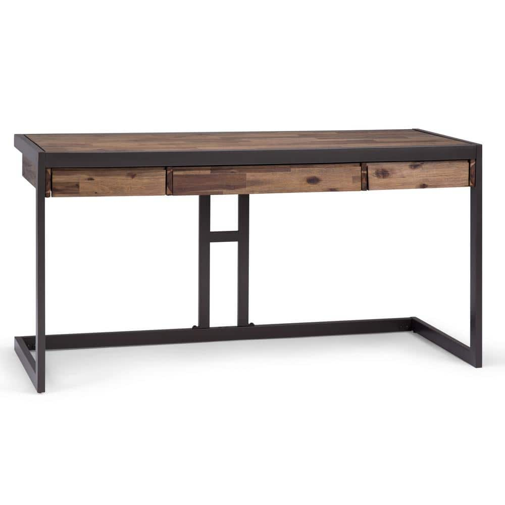 Simpli Home Erina Solid ACACIA Wood Industrial 60 in. Wide Writing ...