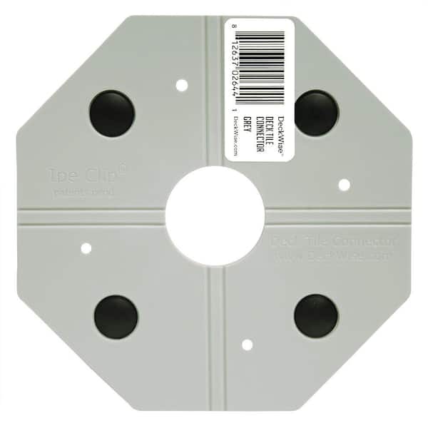 WiseTile Concrete Grey Hardwood Deck Tile Connector