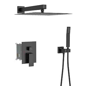 Single Handle 2-Spray Shower Faucet with Hand Shower, 1.8 GPM with Pressure Balance, Rainfall Shower Set in. Matte Black