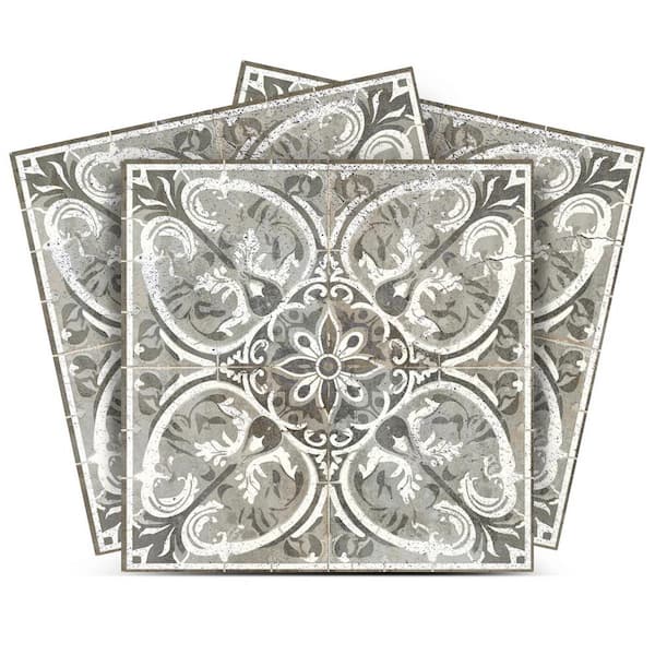 MI ALMA Gray and White R71 7 in. x 7 in. Vinyl Peel and Stick Tile (24 Tiles, 8.17 sq. ft./Pack)