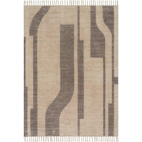 Carmeon Hamilton x Rugs Shomar Bohemian Abstract Striped 6 ft. x 9 ft. Natural Indoor Area Rug