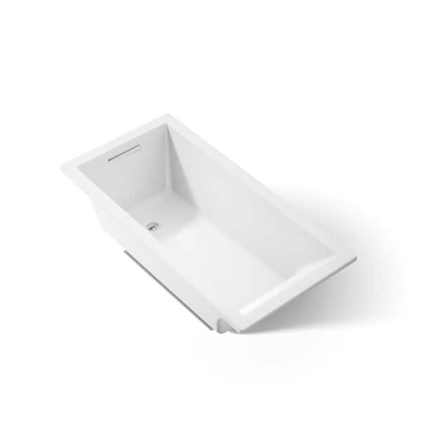 KOHLER Underscore 60 in. x 30 in. Rectangular Soaking Bathtub with Reversible Drain in White