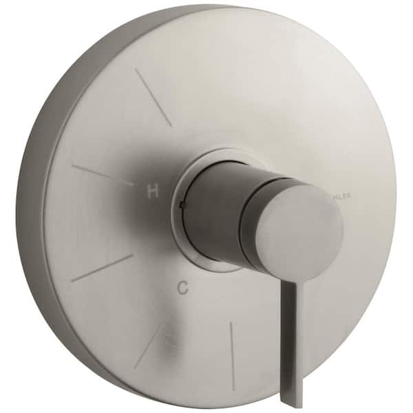 KOHLER Stillness 1-Handle Tub and Shower Faucet Trim Kit with Lever Handle in Vibrant Brushed Nickel (Valve Not Included)