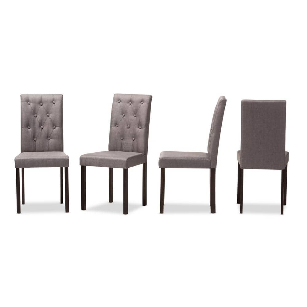 Gardner 5-Piece Dark Brown and Grey Rubberwood Dining Set