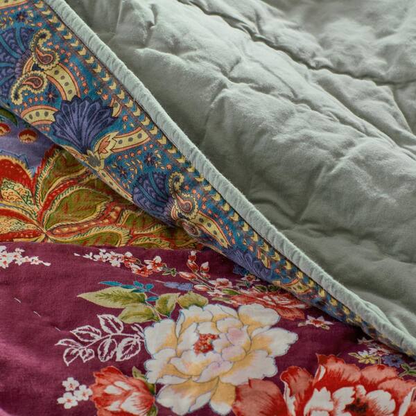 The Company Store Winter Floral Patchwork Multi King Cotton Quilt  51129Q-K-MULTI - The Home Depot